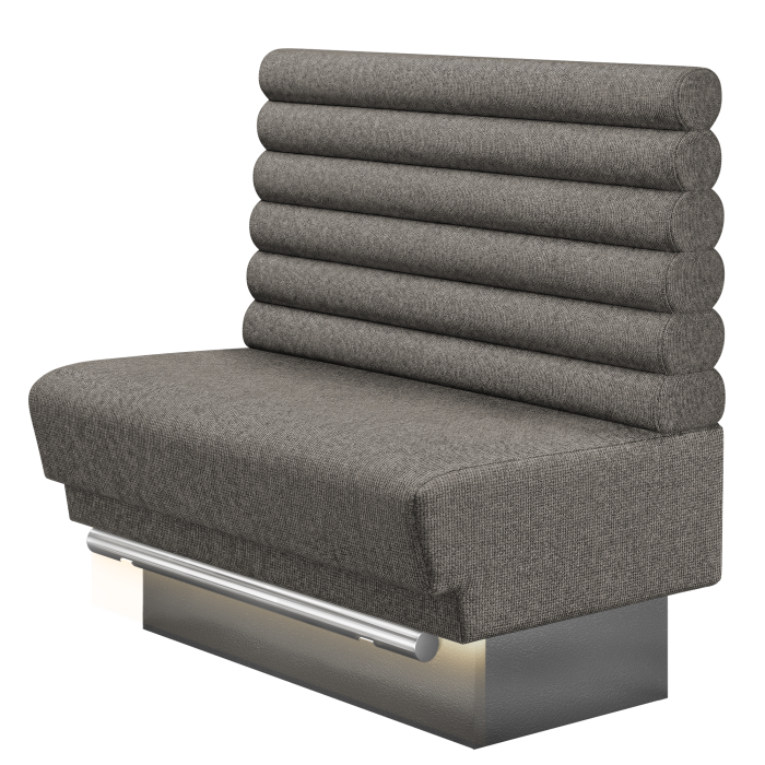 TATJANA | Gastro Hochbank | B:H 100 x 136 cm | Grau | Horizontal Gestreift Rund | Stoff/Textil | LED