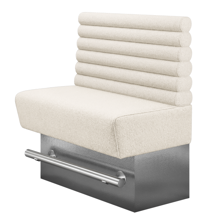 DENVER BIG | Gastro Hochbank | B:H 100 x 126 cm | Creme | Horizontal Gestreift Rund | Teddystoff