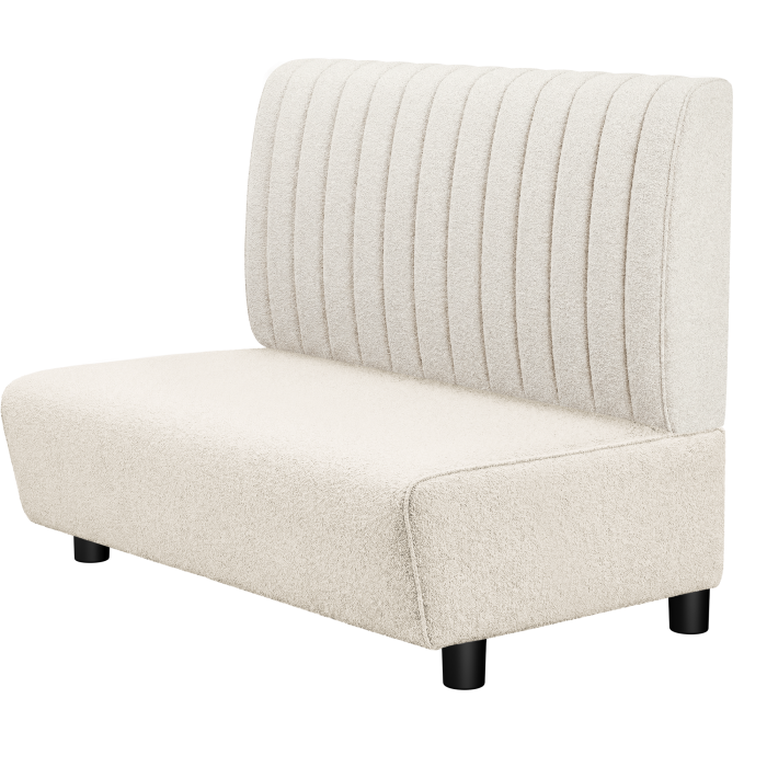 DENVER BIG | Gastro Lounge Bank | B:H 100 x 94 cm | Creme | Gestreift | Teddystoff