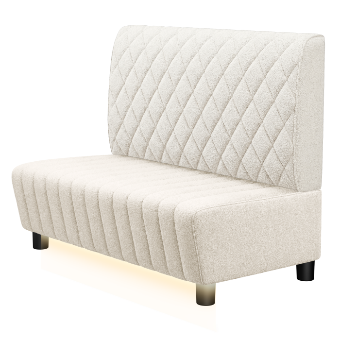 MATILDA | Gastrobank | B:H 100 x 103 cm | Creme | Raute | Teddystoff | LED