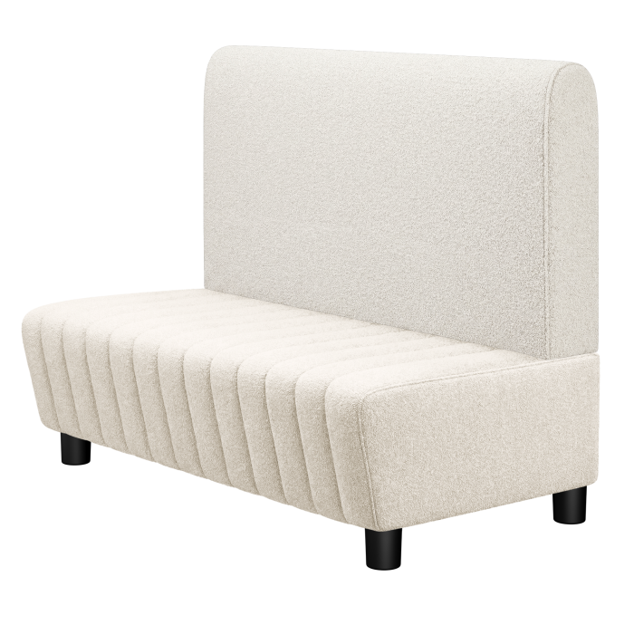 MATILDA | Gastrobank | B:H 100 x 103 cm | Creme | Glatt/ Rund | Teddystoff