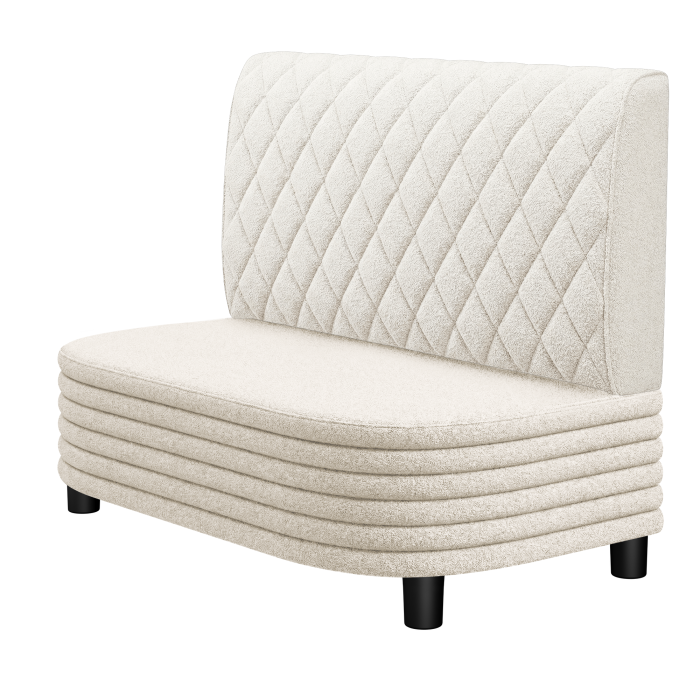 MATTHIAS | Gastrobank | B:H 100 x 103 cm | Creme | Raute | Teddystoff