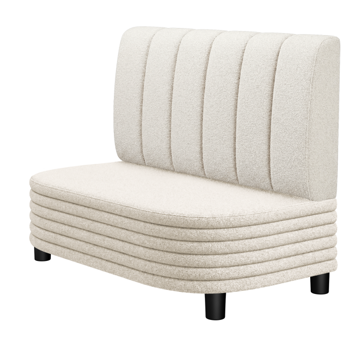 MATTHIAS | Gastrobank | B:H 100 x 103 cm | Creme | Gestreift | Teddystoff
