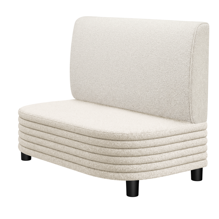 MATTHIAS | Gastro Lounge Bank | B:H 100 x 94 cm | Creme | Glatt | Teddystoff