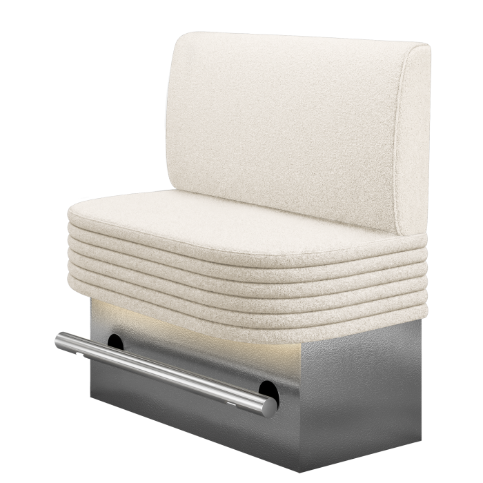 MATTHIAS | Gastro Hochbank | B:H 100 x 136 cm | Creme | Glatt | Teddystoff | LED