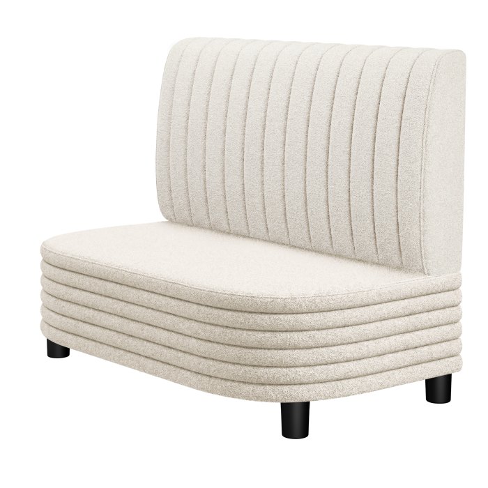 MATTHIAS | Gastro Lounge Bank | B:H 100 x 94 cm | Creme | Gestreift | Teddystoff