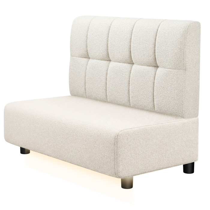 MELISSA | Gastrobank | B:H 100 x 103 cm | Creme | Button | Teddystoff | LED