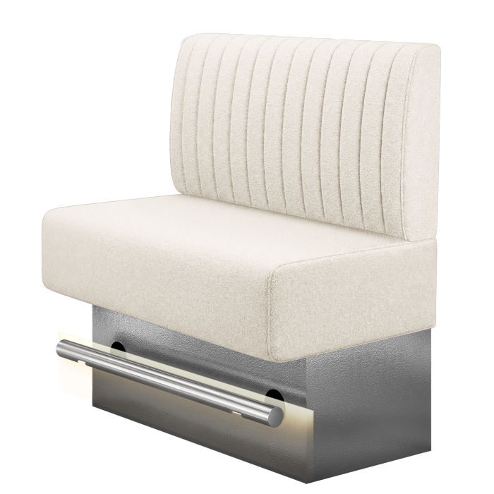 MELISSA | Gastro Hochbank | B:H 100 x 126 cm | Creme | Gestreift | Teddystoff | LED