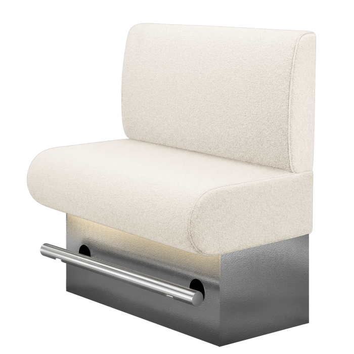 NINVA | Gastro Hochbank | B:H 100 x 126 cm | Creme | Glatt | Teddystoff | LED