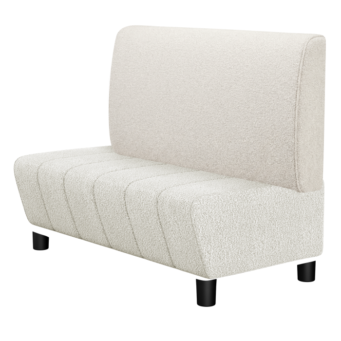 TANJA | Gastro Lounge Bank | B:H 100 x 94 cm | Creme | Glatt | Teddystoff