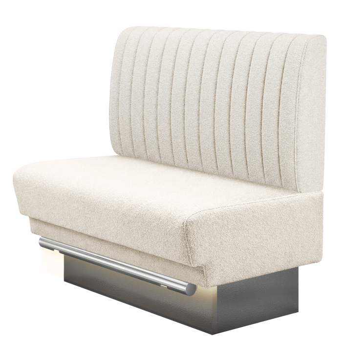 TATJANA | Gastro Hochbank | B:H 100 x 126 cm | Creme | Gestreift | Teddystoff | LED