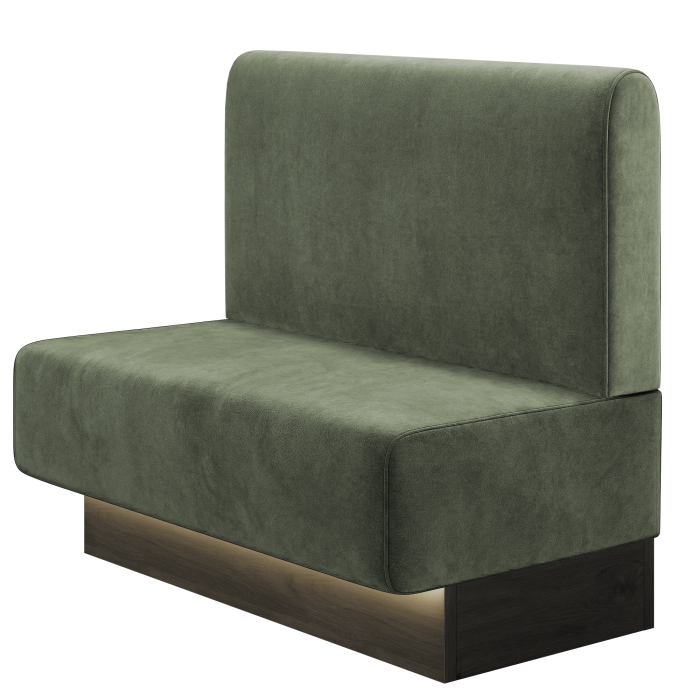 MELISSA | Gastrobank | B:H 100 x 103 cm | Grün | Glatt/ Rund | Samt | LED