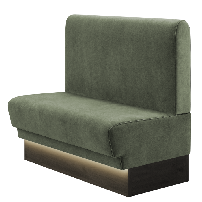 TATJANA | Gastrobank | B:H 100 x 103 cm | Grün | Glatt/ Rund | Samt | LED
