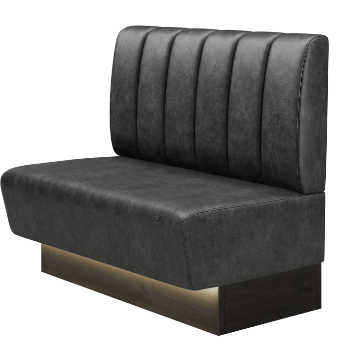 DENVER BIG | Gastrobank | B:H 100 x 103 cm | Schwarz | Gestreift | Wildleder | LED