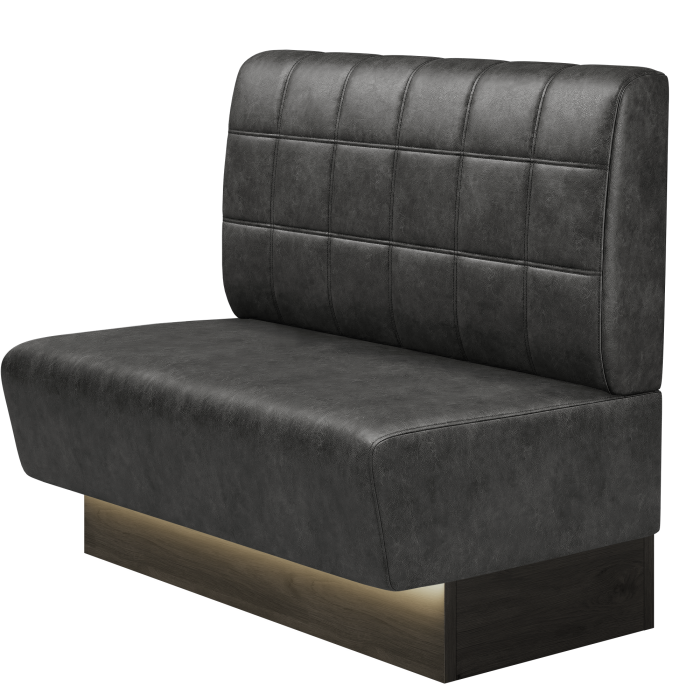 DENVER BIG | Gastrobank | B:H 100 x 103 cm | Schwarz | Blocks | Wildleder | LED