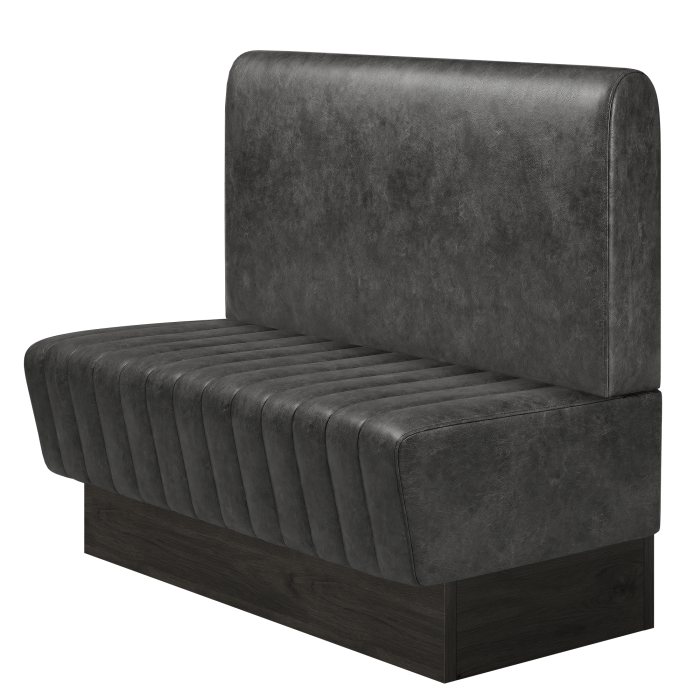 MATILDA | Gastrobank | B:H 100 x 103 cm | Schwarz | Glatt/ Rund | Wildleder