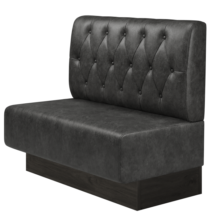 MELISSA | Gastrobank | B:H 100 x 103 cm | Schwarz | Chesterfield Raute | Wildleder