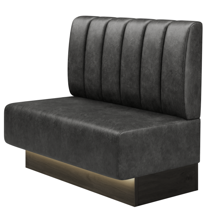 MELISSA | Gastrobank | B:H 100 x 103 cm | Schwarz | Gestreift | Wildleder | LED