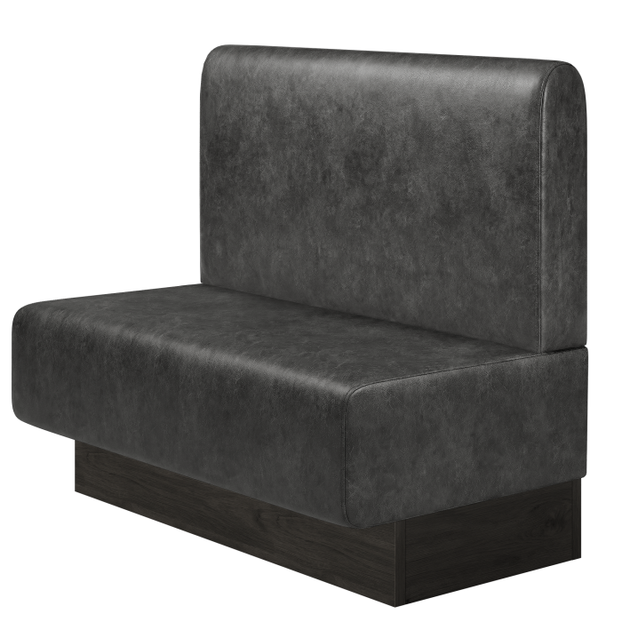 MELISSA | Gastrobank | B:H 100 x 103 cm | Schwarz | Glatt/ Rund | Wildleder