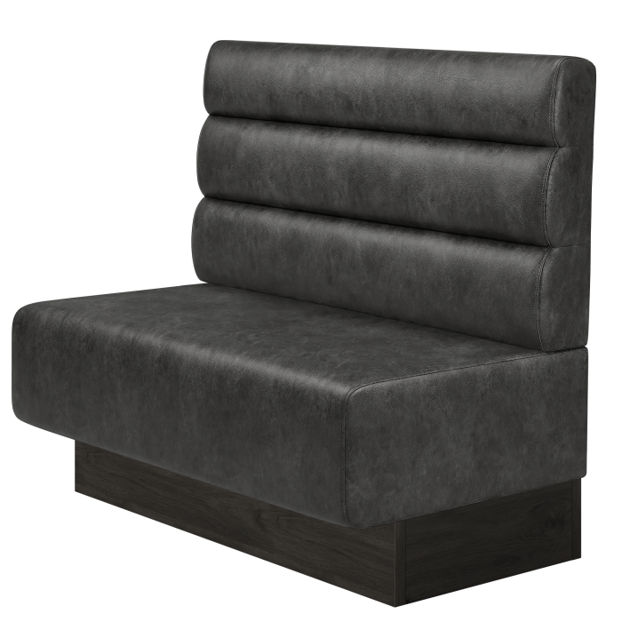 MELISSA | Gastrobank | B:H 100 x 103 cm | Schwarz | Horizontal Gestreift Rund | Wildleder