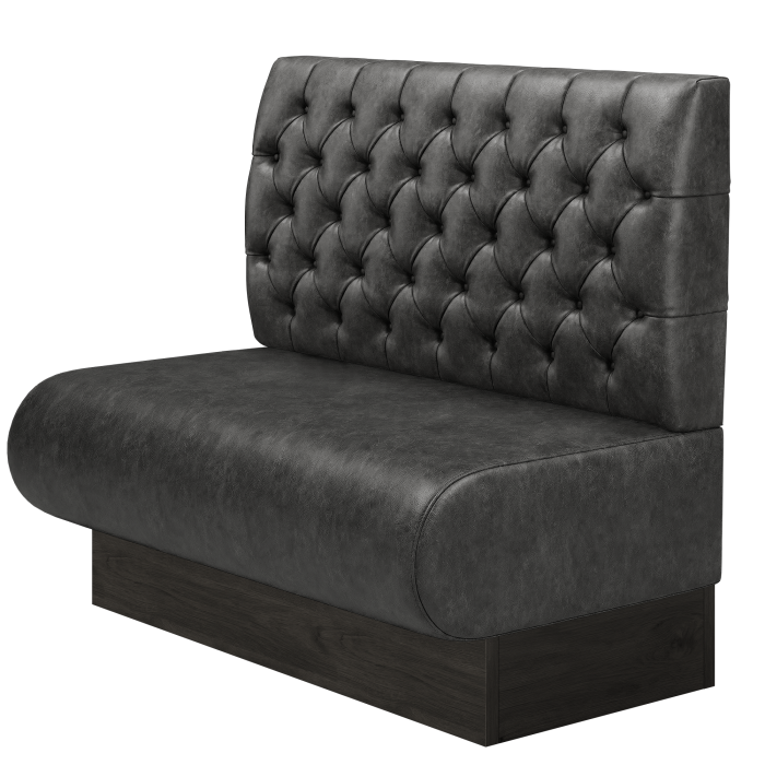 NINVA | Gastrobank | B:H 100 x 103 cm | Schwarz | Chesterfield | Wildleder
