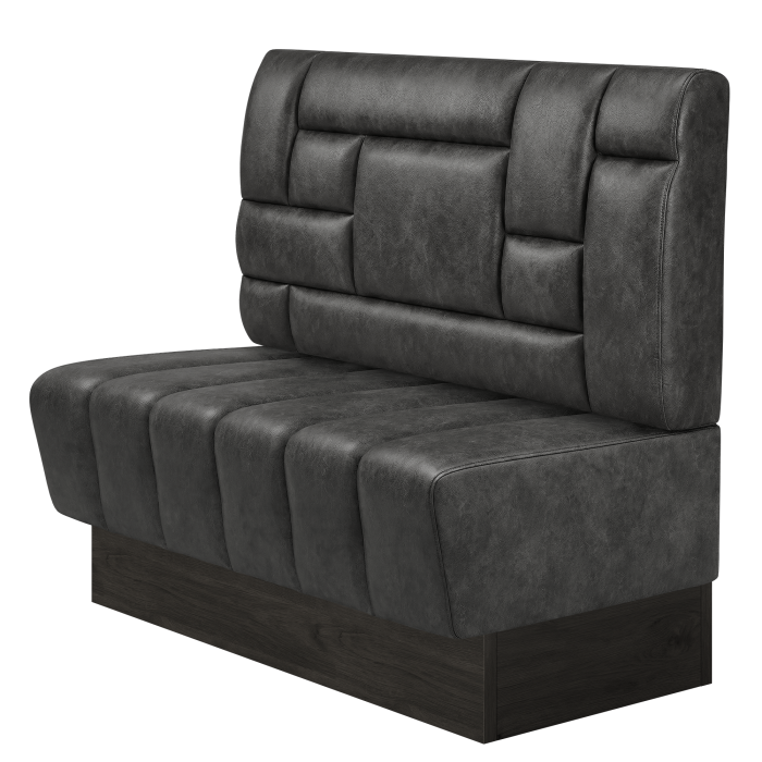 TANJA | Gastrobank | B:H 100 x 103 cm | Schwarz | Tetris Design | Wildleder