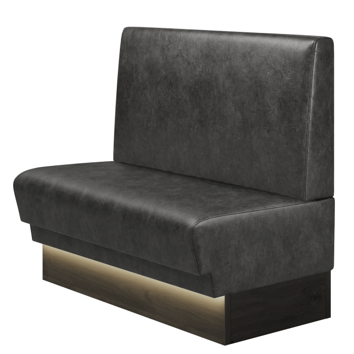 TATJANA | Gastrobank | B:H 100 x 103 cm | Schwarz | Glatt | Wildleder | LED