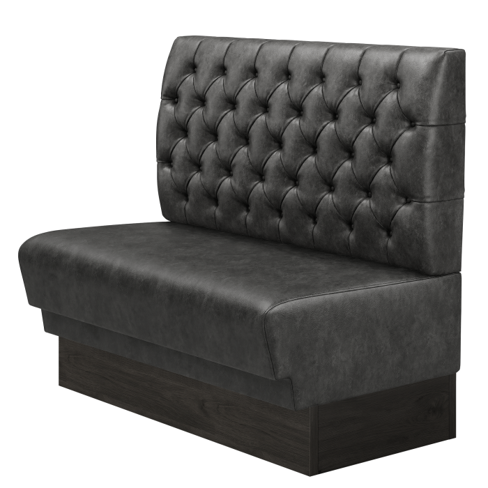 TATJANA | Gastrobank | B:H 100 x 103 cm | Schwarz | Chesterfield | Wildleder