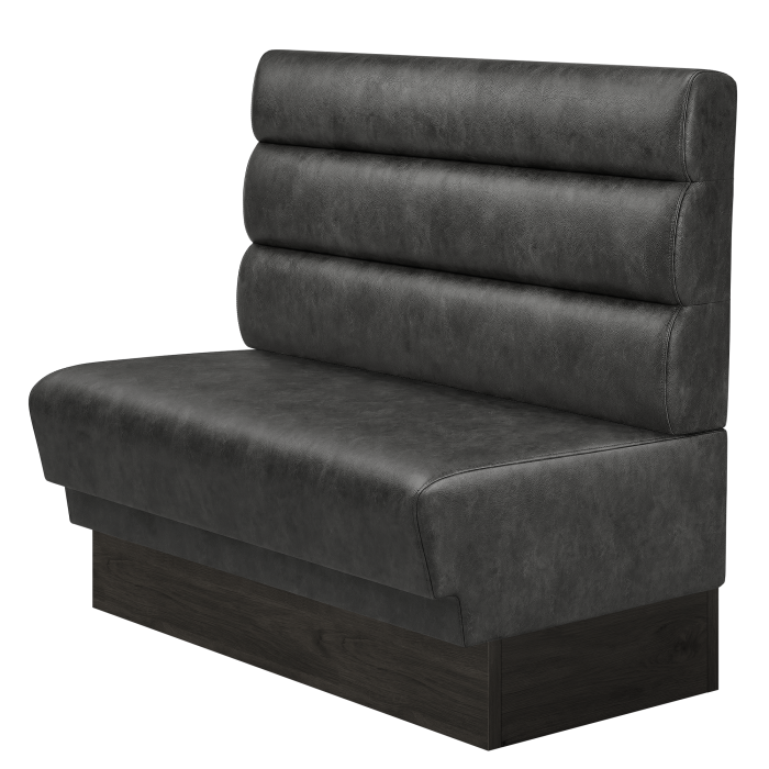 TATJANA | Gastrobank | B:H 100 x 103 cm | Schwarz | Horizontal Gestreift Rund | Wildleder