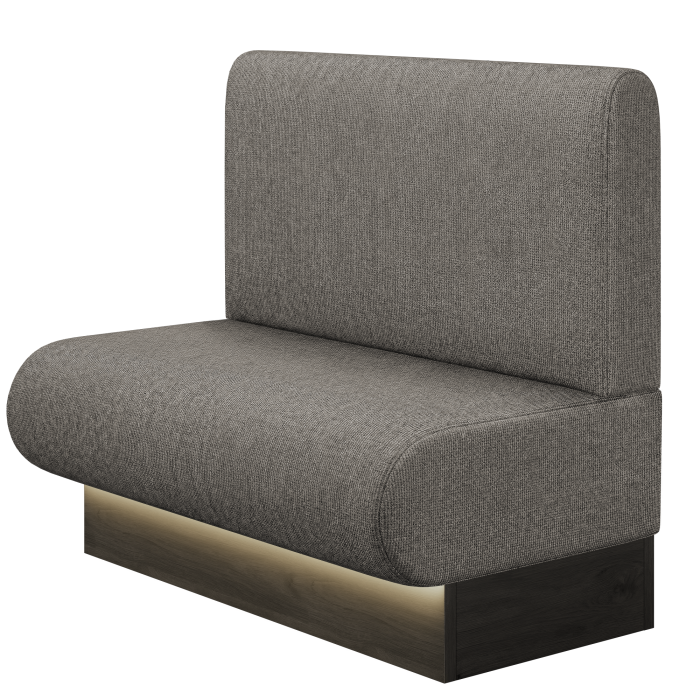 NINVA | Gastrobank | B:H 100 x 103 cm | Grau | Glatt/ Rund | Stoff/Textil | LED