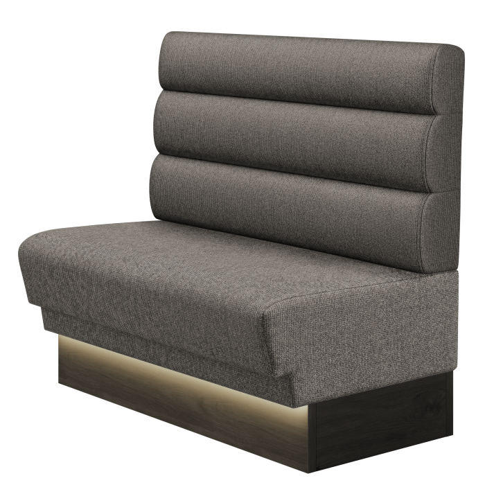 TATJANA | Gastrobank | B:H 100 x 103 cm | Grau | Horizontal Gestreift Rund | Stoff/Textil | LED