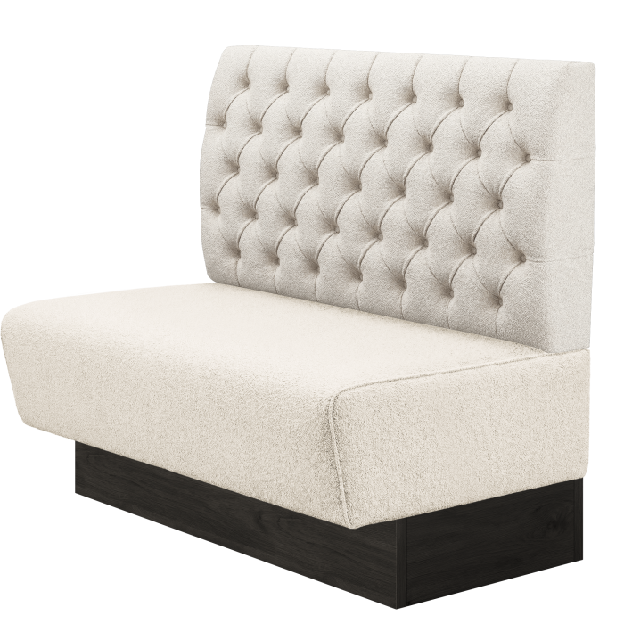 DENVER BIG | Gastrobank | B:H 100 x 103 cm | Creme | Chesterfield | Teddystoff