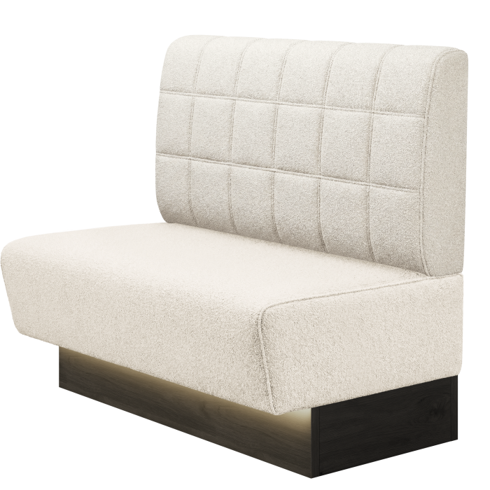 DENVER BIG | Gastrobank | B:H 100 x 103 cm | Creme | Blocks | Teddystoff | LED