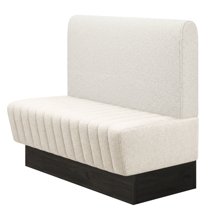MATILDA | Gastrobank | B:H 100 x 103 cm | Creme | Glatt/ Rund | Teddystoff