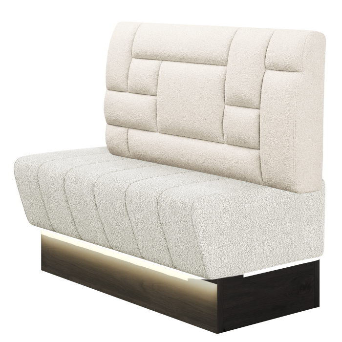 TANJA | Gastrobank | B:H 100 x 103 cm | Creme | Tetris Design | Teddystoff | LED