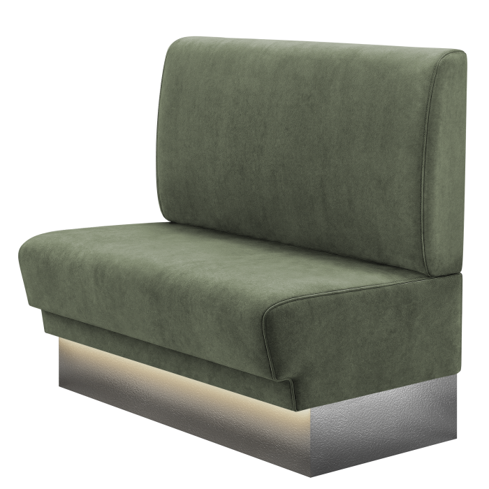 TATJANA | Gastrobank | B:H 100 x 103 cm | Grün | Glatt | Samt | LED