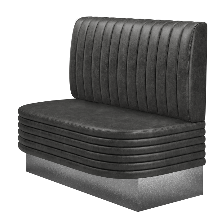 MATTHIAS | Gastrobank | B:H 100 x 103 cm | Schwarz | Gestreift | Wildleder