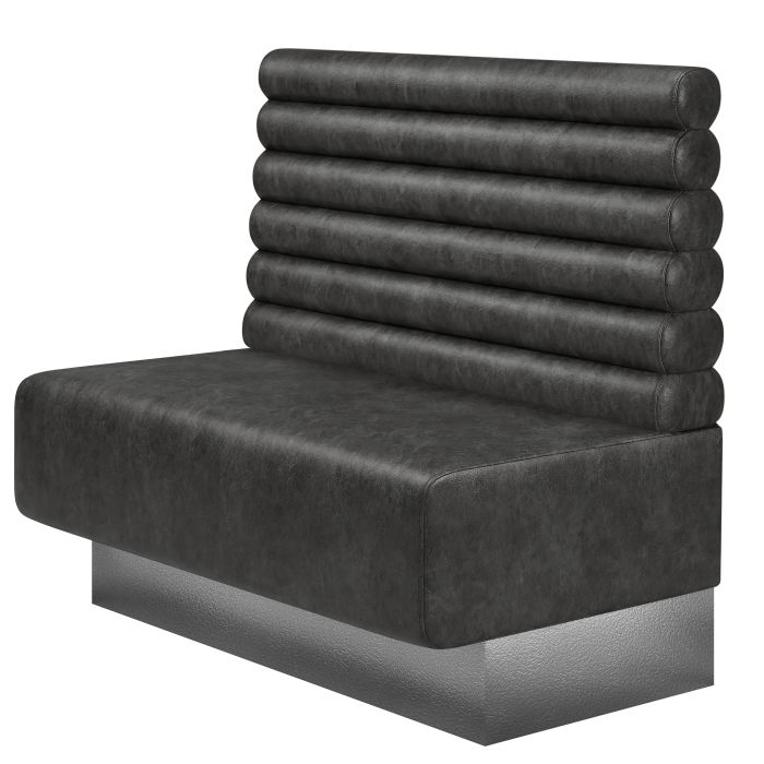 MELISSA | Gastrobank | B:H 100 x 103 cm | Schwarz | Horizontal Gestreift Rund | Wildleder