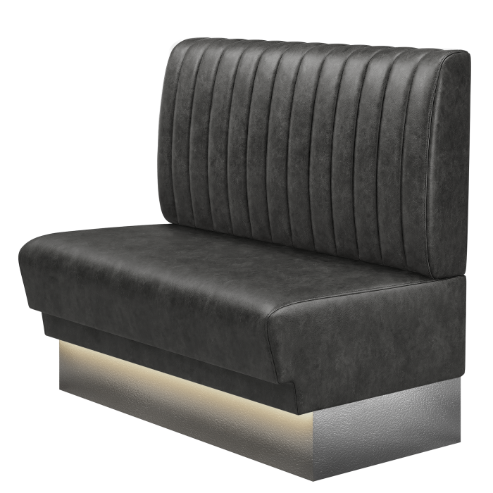 TATJANA | Gastrobank | B:H 100 x 103 cm | Schwarz | Gestreift | Wildleder | LED