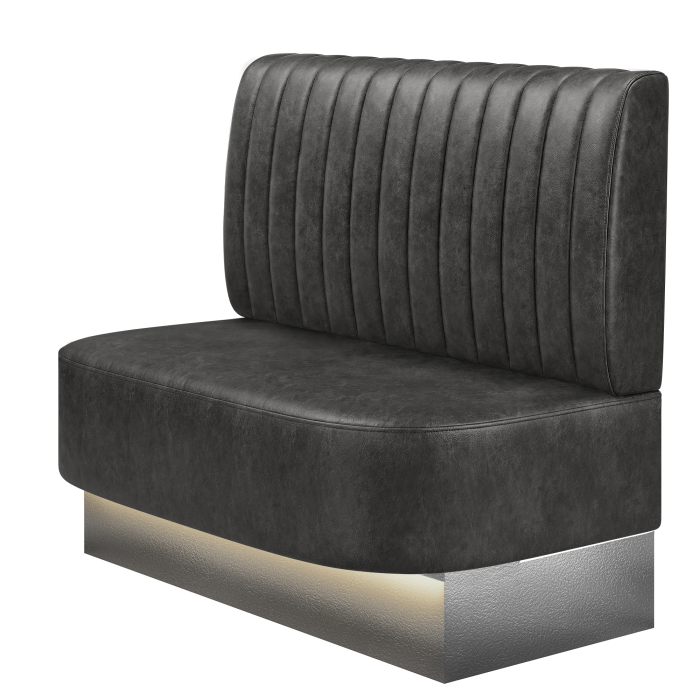 THOMAS | Gastrobank | B:H 100 x 103 cm | Wildleder | Gestreift | Wildleder | LED