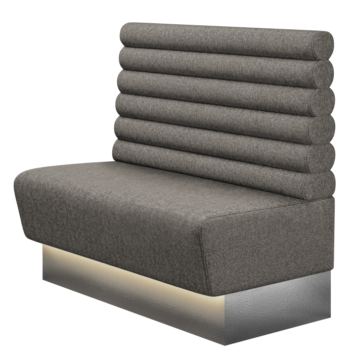 DENVER | Gastrobank | B:H 100 x 103 cm | Grau | Horizontal Gestreift Rund | Stoff/Textil | LED