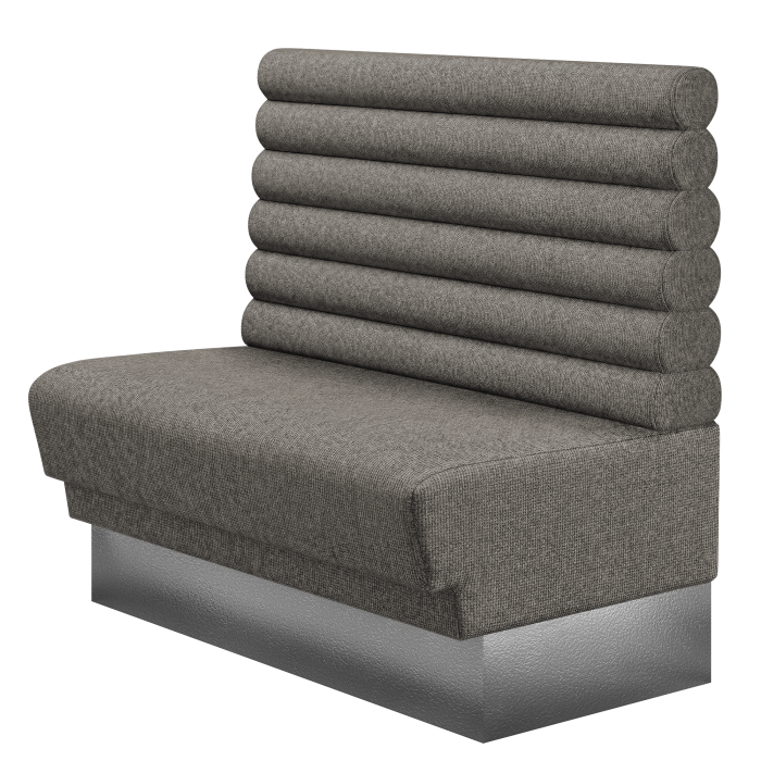 TATJANA | Gastrobank | B:H 100 x 103 cm | Grau | Horizontal Gestreift Rund | Stoff/Textil