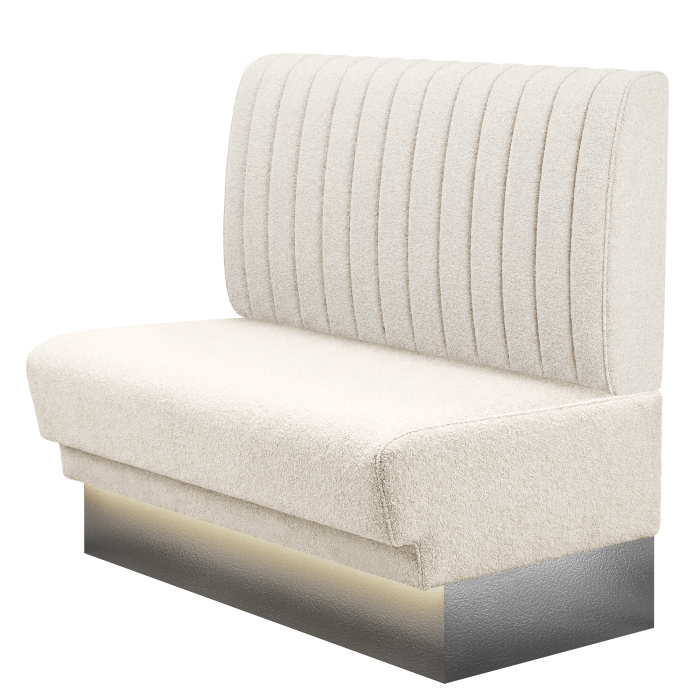 TATJANA | Gastrobank | B:H 100 x 103 cm | Creme | Gestreift | Teddystoff | LED