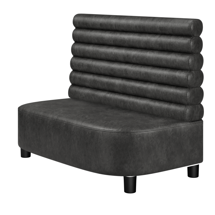 THOMAS | Gastrobank | B:H 100 x 103 cm | Wildleder | Horizontal Gestreift Rund | Wildleder