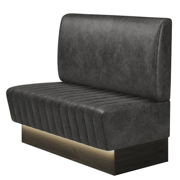 MATILDA | Gastrobank | B:H 100 x 103 cm | Schwarz | Glatt | Wildleder | LED