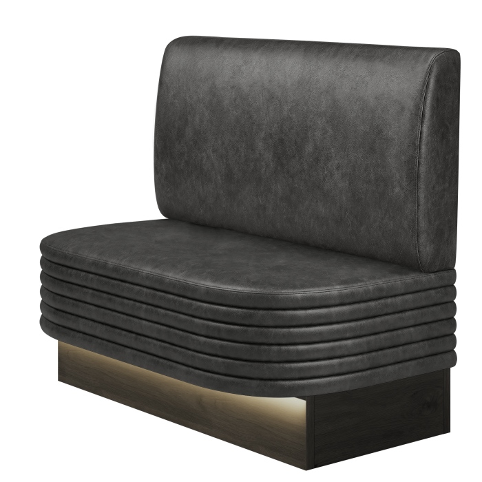 MATTHIAS | Gastrobank | B:H 100 x 103 cm | Schwarz | Glatt | Wildleder | LED