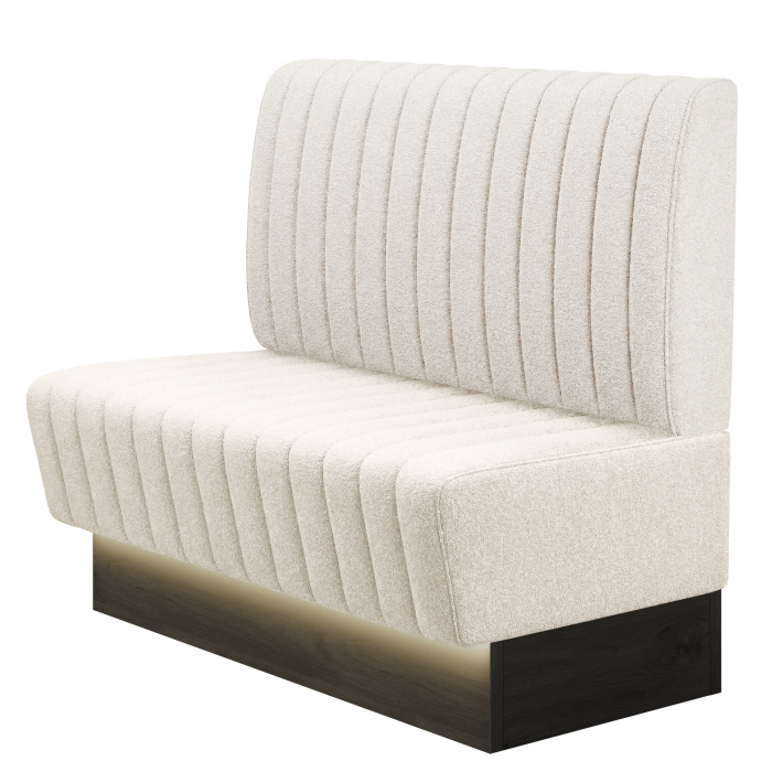 MATILDA | Gastrobank | B:H 100 x 103 cm | Creme | Gestreift | Teddystoff | LED