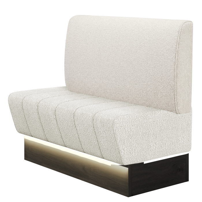 TANJA | Gastrobank | B:H 100 x 103 cm | Creme | Glatt | Teddystoff | LED