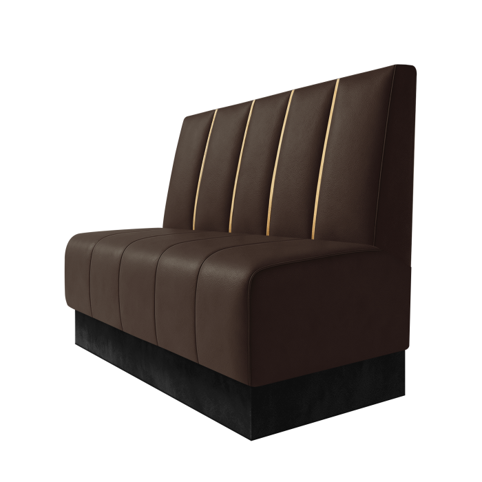 Fischer | Gastrobank | B:H 100 x 100 cm | Braun | Dubai | Leder | Fußleiste Schwarz