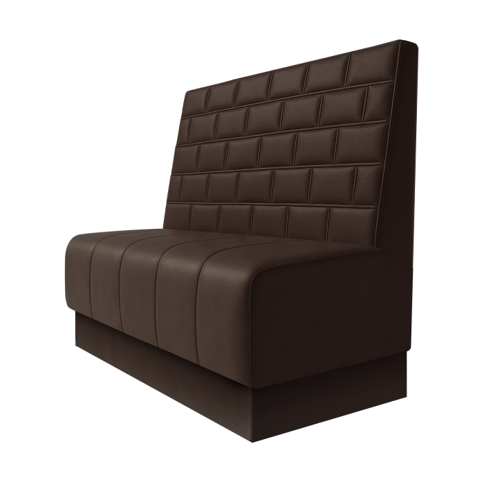 Fischer | Gastrobank | B:H 100 x 100 cm | Braun | Stein | Leder | Fußleiste Braun